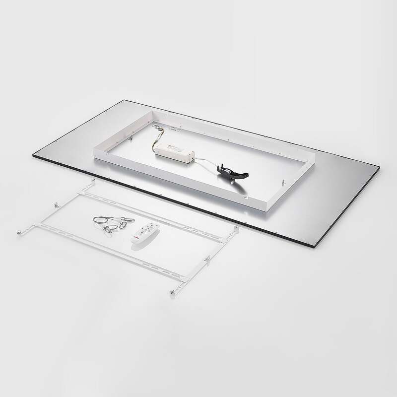 Lindby Deckenlampe Nelios LED Lampe dimmbar schwarz 120x60cm CCT 2700K-6500K - 4251911739411