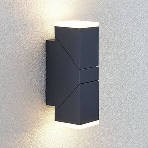 B-Ware Lindby Wandleuchte Wandlampe LED Außenleuchte Sally dunkelgrau IP54 22cm