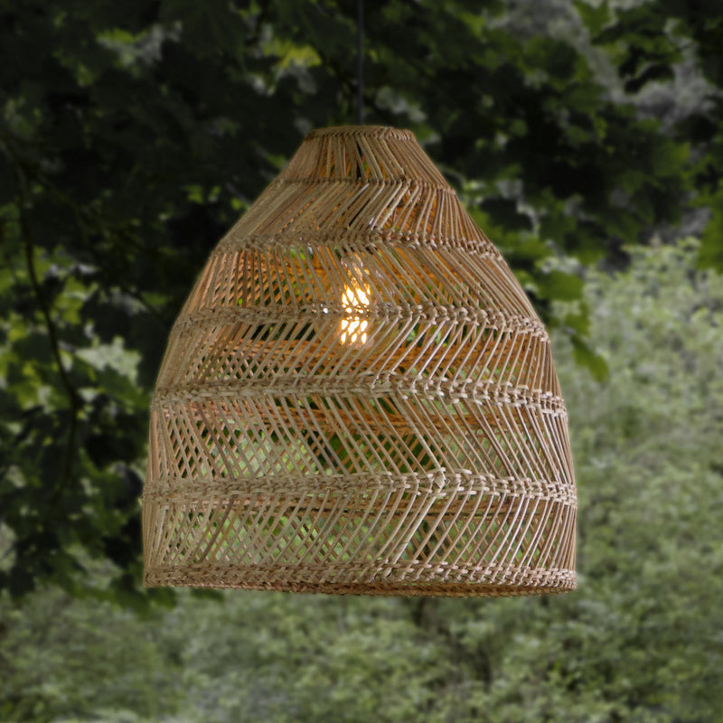 PR Home Außenhängelampe Maja Rattan LED Gartenlampe Pendelleuchte IP44 Ø53cm - 7330976110032
