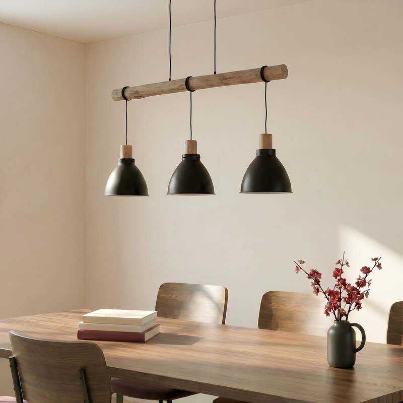 Lindby Hängeleuchte Trebale LED Pendelleuchte Hängelampe 3-flammig schwarz Ø28cm - 4251096584042