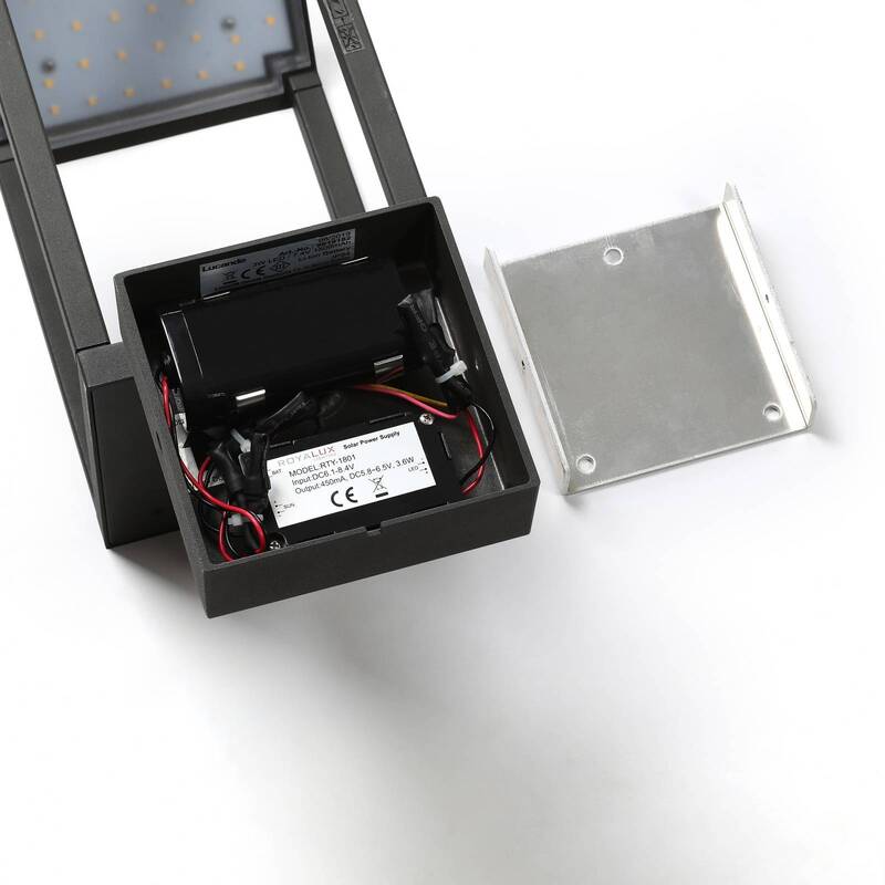 Lucande Außenwandleuchte Wandleuchte Außenlampe LED Solar grafitgrau Bewegungsme - 4251096564006