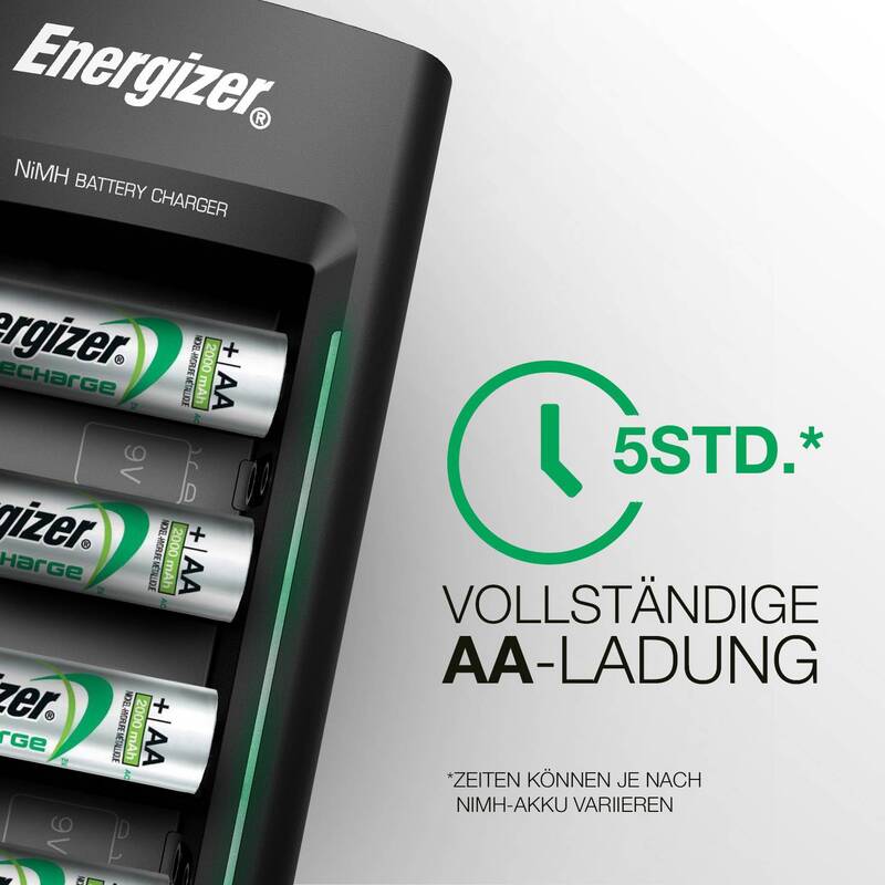 Energizer Rundzellen-Ladegerät NiMH für Micro AAA Mignon AA Baby C Mono D 9V - 7638900423716