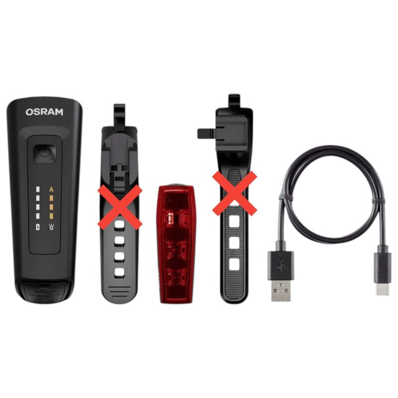 Osram Fahrradbeleuchtung Set Fahrradlicht LED akkubetrieben Schwarz RACE 80 Set - 4062172403856
