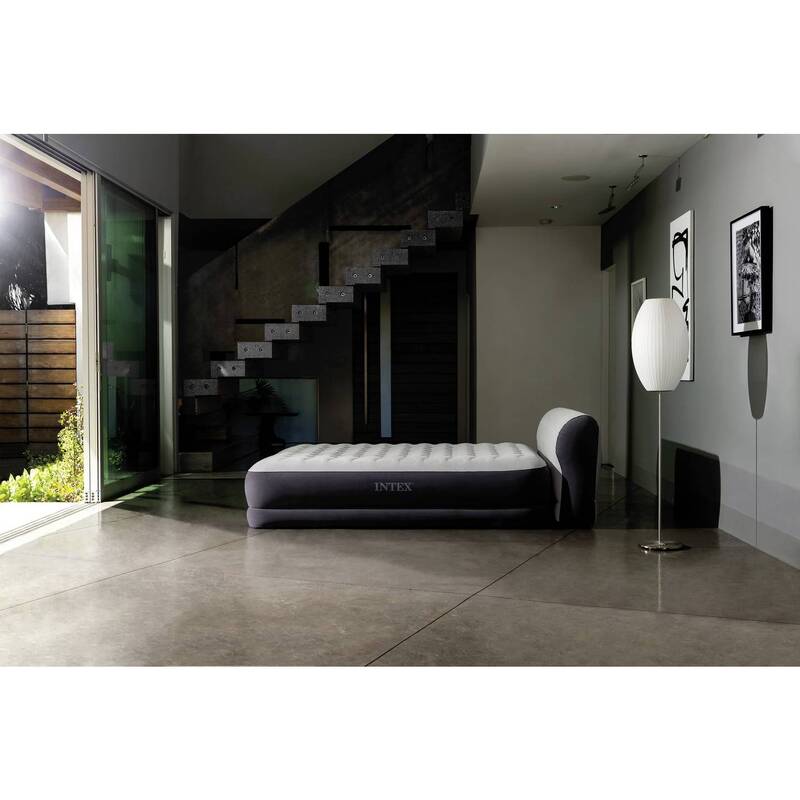 Intex Luftbett DuraBeam UltraPlushHeadboard 236x152cm grau weiß 272kg Tragkraft - 6941057422992