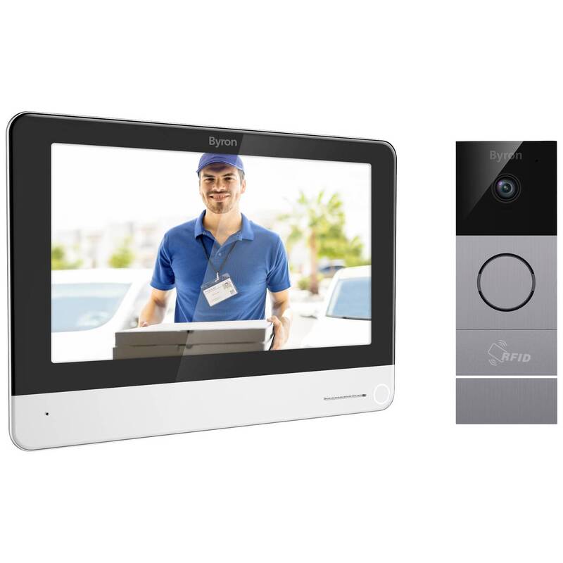 Byron Video-Türsprechanlage WLAN Komplett-Set DIC-23312 Touchdisplay HD Kamera - 8711658439518
