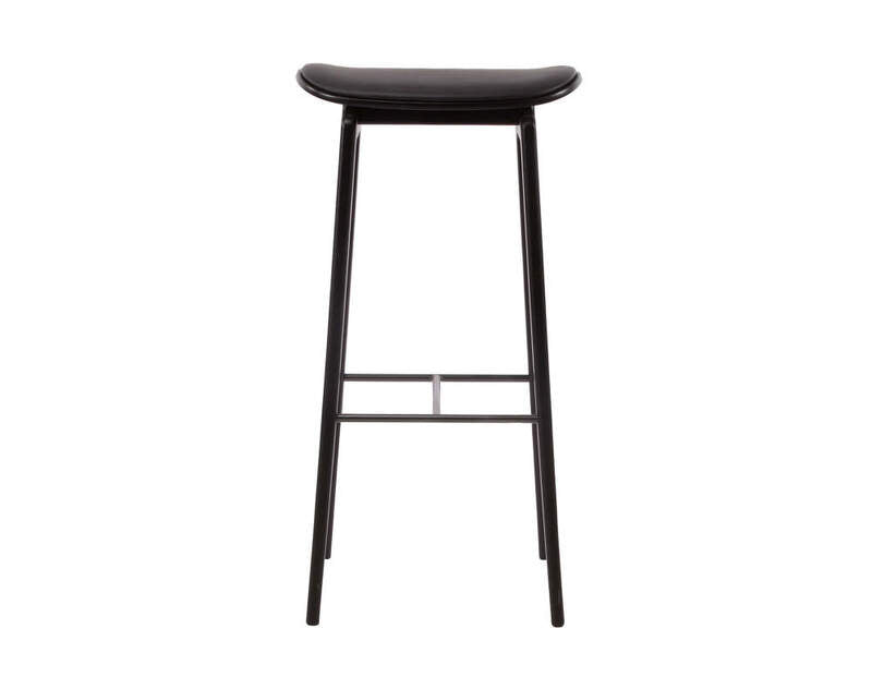 Norr 11 Barhocker Hocker NY11 schwarz Leder Sitz schwarz Eichenfurnier 75 cm - 4251501630555