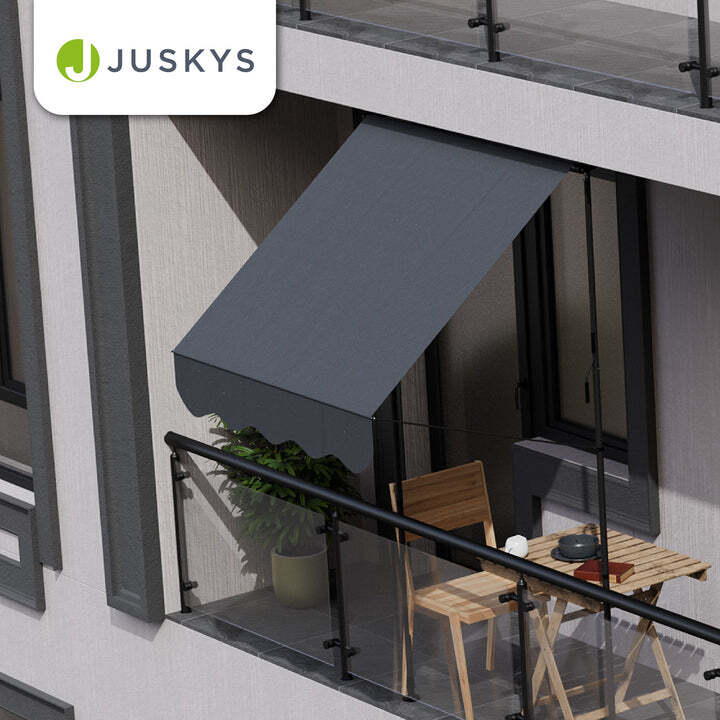 Klemmmarkise Kapstadt Sonnenschutz höhenverstellbar UV-beständig grau 200x120cm - 4262437183688