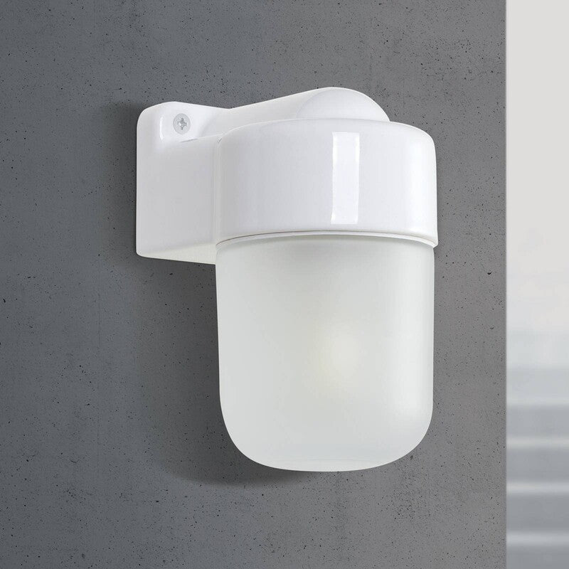 ORION Ostia Wall Light, White, Ceramic, Satin Glass, E27 - 9003090282067