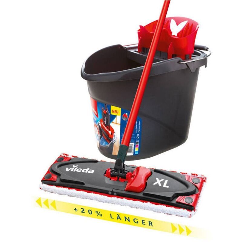 Vileda Wischer ULTRAMAX XL Mop Bodenwischer Reinigung schwarz rot flexibel 0m - 4023103212190