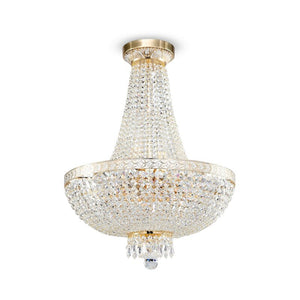 B-Ware Maytoni Kronleuchter Hängelampe Kristalllampe Bella Goldfarben Kristall ø 50 Cm