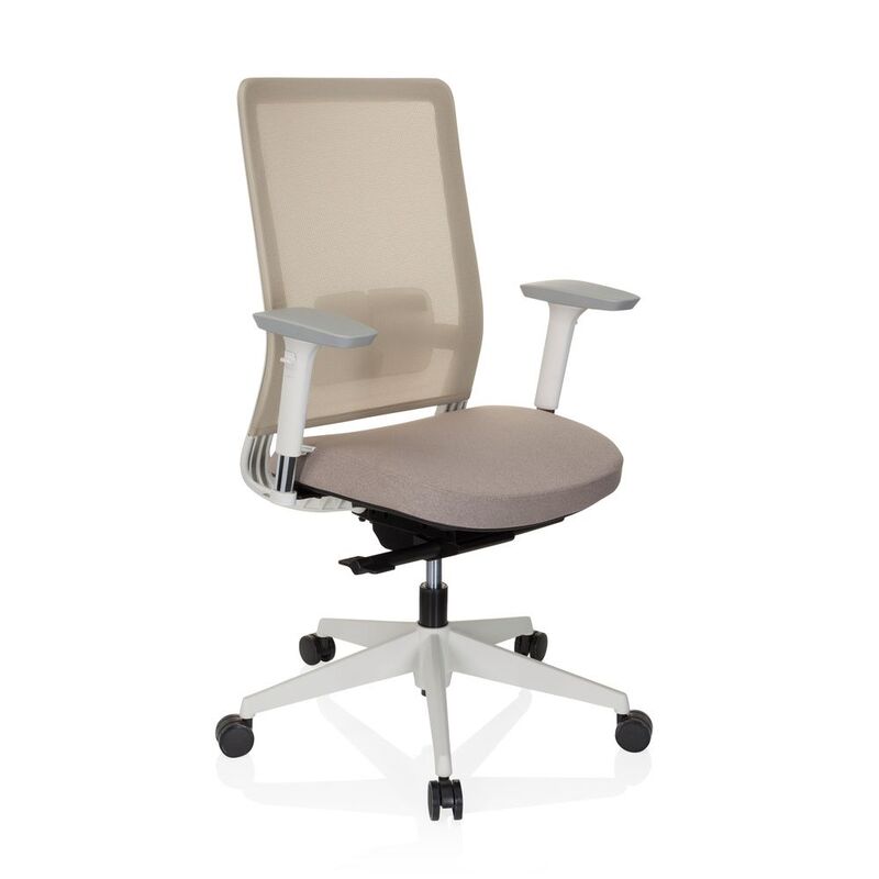 hjh OFFICE Bürostuhl Drehstuhl PURE WHITE Stuhl Schreibtischstuhl Stoff beige - 4251084676193