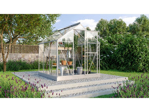 B-Ware Vitavia Gewächshaus Triton 3800 Aluminium 3,8 m² Garten mit Fundamentrahmen
