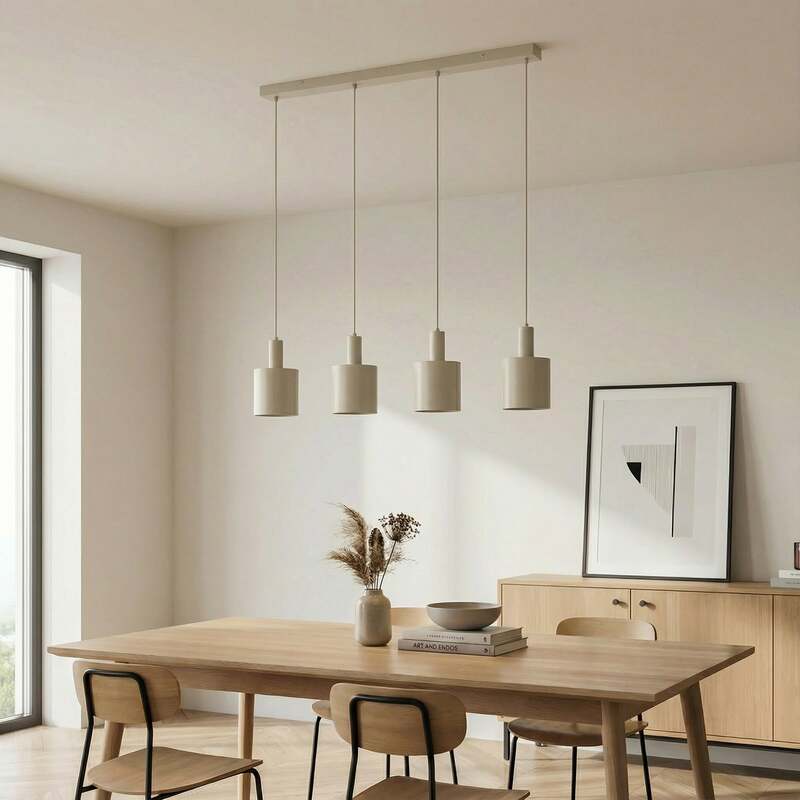 Lindby Hängelampe Hängeleuchte Ovelia LED Pendelleuchte dimmbar beige 4-flammig - 4251911775259