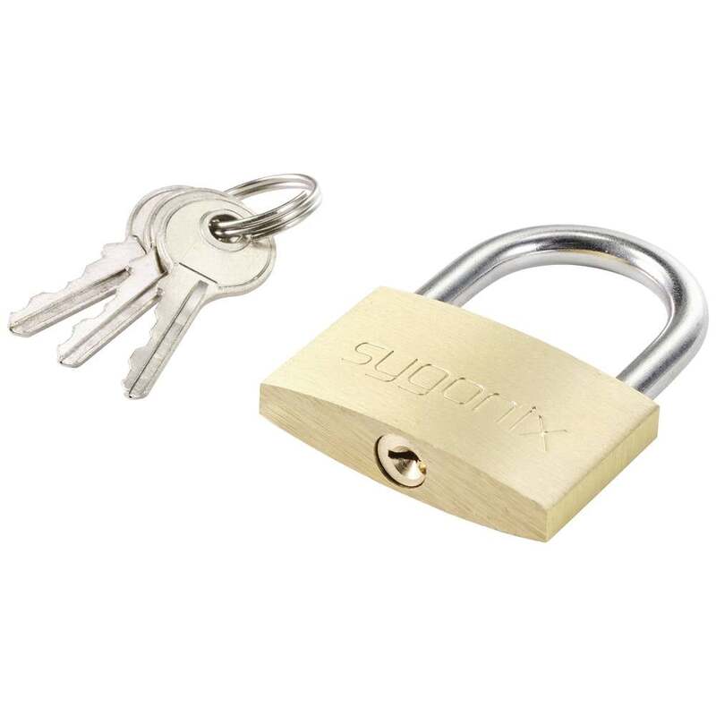 Sygonix Vorhängeschloss Schloss 3 Schlüssel Messing Goldgelb 39,8 mm 279 STÜCK - 4064161205236