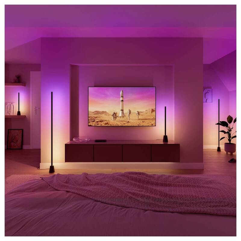 Philips Hue Stehlampe RGBW LED Lampe dimmbar App steuerbar Schwarz 135cm Leuchte - 8721103144973