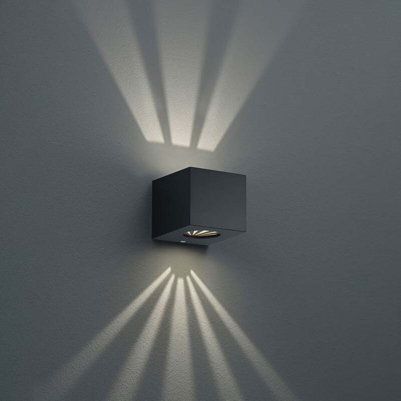 Reality Außenwandleuchte Cordoba LED Wandleuchte Gartenlampe schwarz IP44 10x9cm - 4017807411775