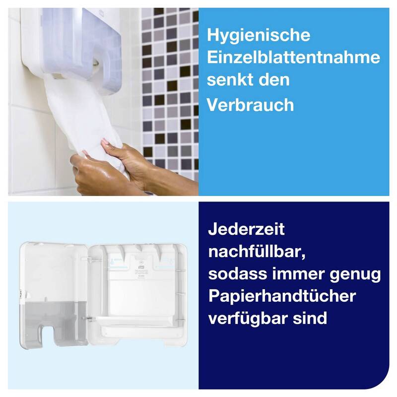 Tork Papierhandtuchspender Xpress Mini H2 Hygienespender weiß 302x295mm 1 Stück - 7322540349184