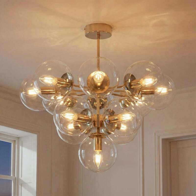 Domiluce Deckenleuchte Zumba LED Lampe 13-flammig dimmbar gold klar Ø67cm - 5905563004678