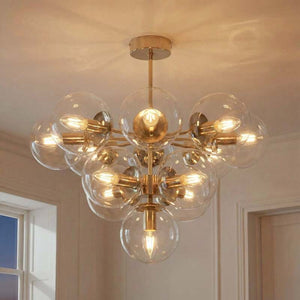 B-Ware Domiluce Deckenleuchte Zumba LED Lampe 13-flammig dimmbar gold klar Ø67cm