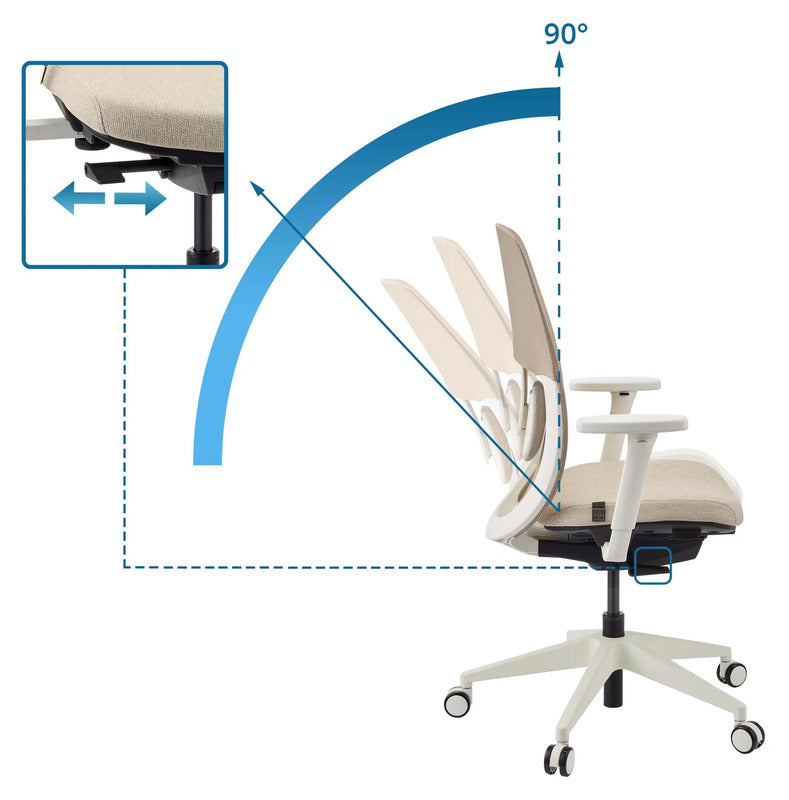hjh OFFICE Bürostuhl Skandis Ergonomischer Schreibtischstuhl Beige mit Armlehnen - 4064323109273