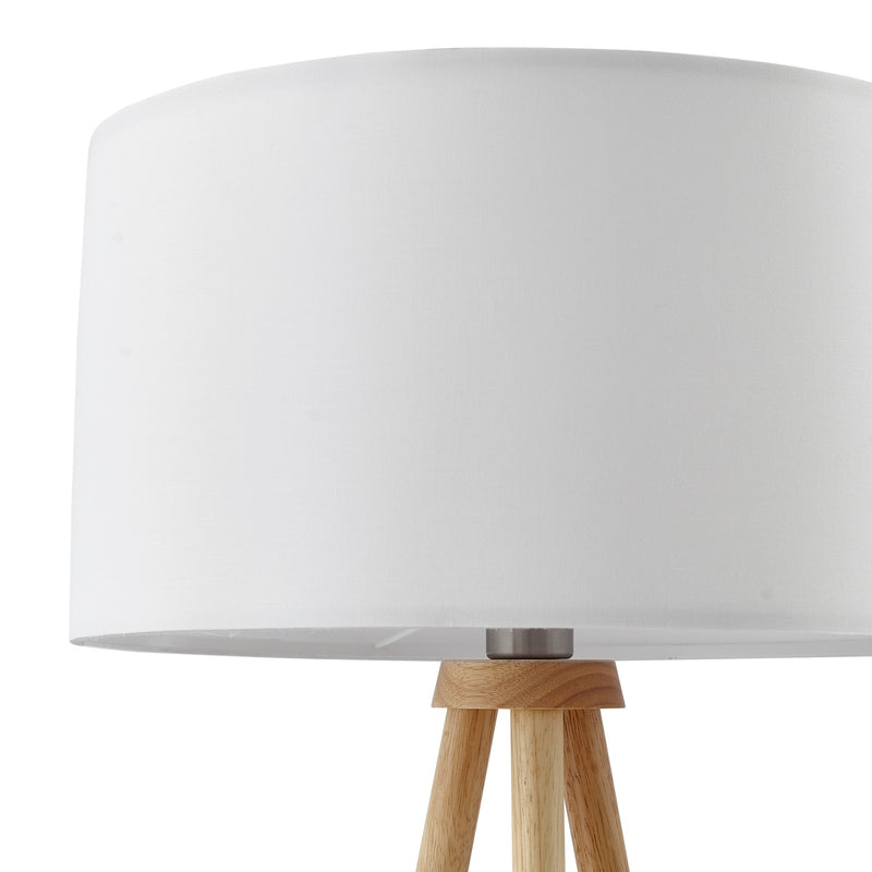 Lindby Stehleuchte Adamio Stehlampe Standleuchte Leuchte weiß Stoff Ø 45,5 cm - 4251911792201