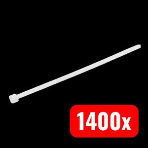 14x B-Ware TRU COMPONENTS 1577969 Kabelbinder 250 mm 3.20 mm Weiß Kabel-Zubehör Leitung