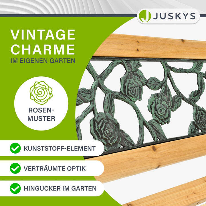 Gartenbank Venezia 2 Sitzer Parkbank Holzbank aus Tannenholz und Gusseisen - 4260565520757