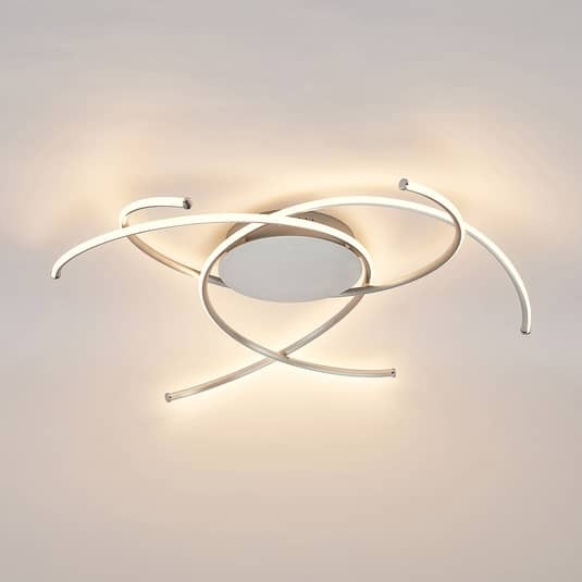 Lindby Deckenleuchte Decklampe LED Yareli silbergrau Eisen Aluminium Plastik - 4251911711066