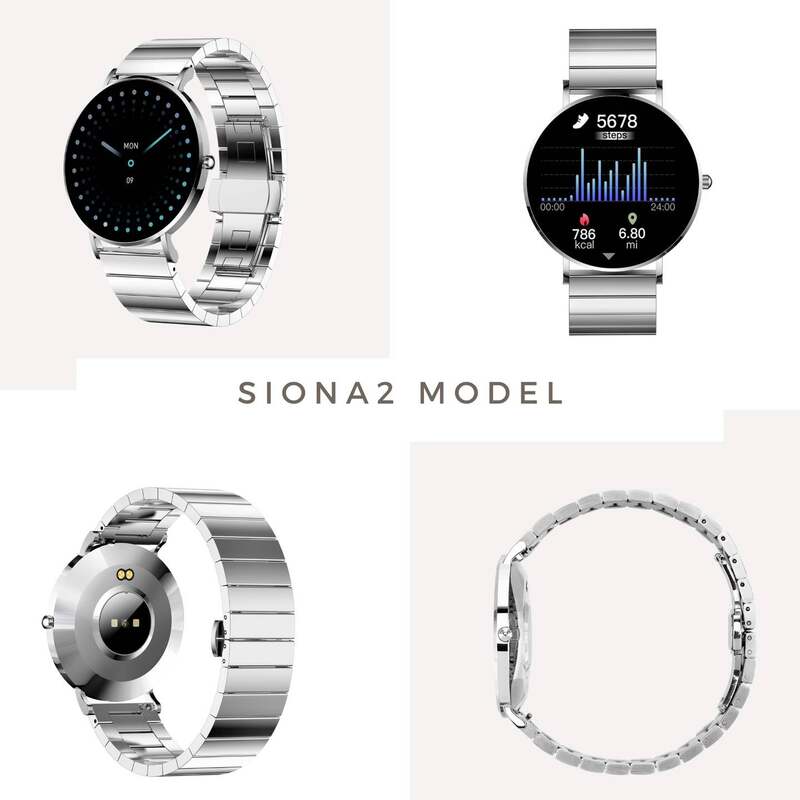 XCOAS SIONA Smartwatch Damen Unisex minimalistische Fitnessuhr Silber855 - 4260449576924