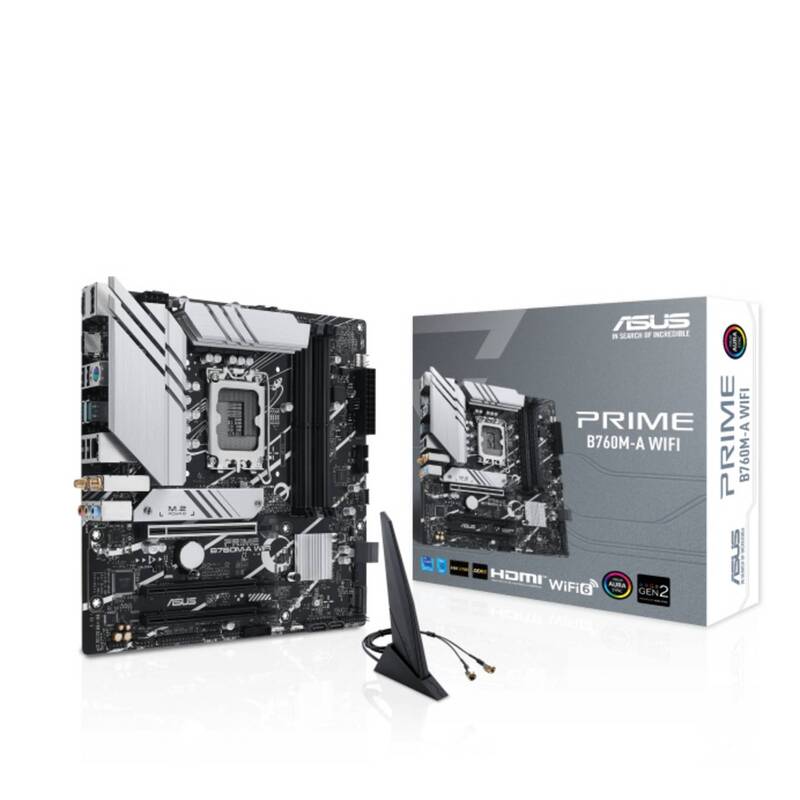 Asus Mainboard Micro-ATX PRIME B760M-A WIFI LGA 1700 Intel B760 128GB DDR5 - 4711387131435