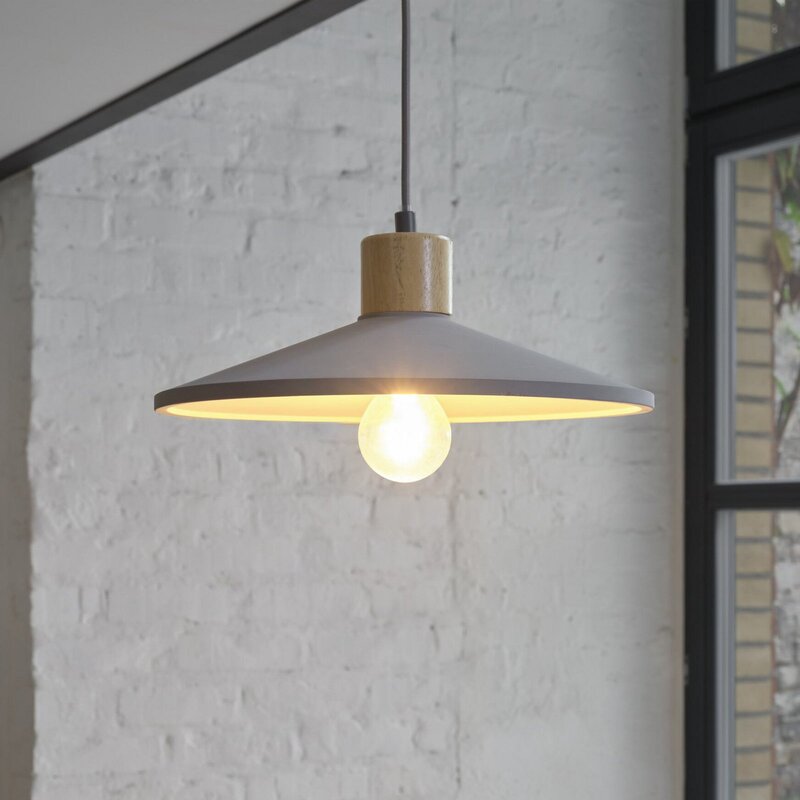 OSRAM Hängeleuchte Pendelleuchte CONCRETE WOOD Ø32cm grau holz Beton Lampe E27 - 4099854459269