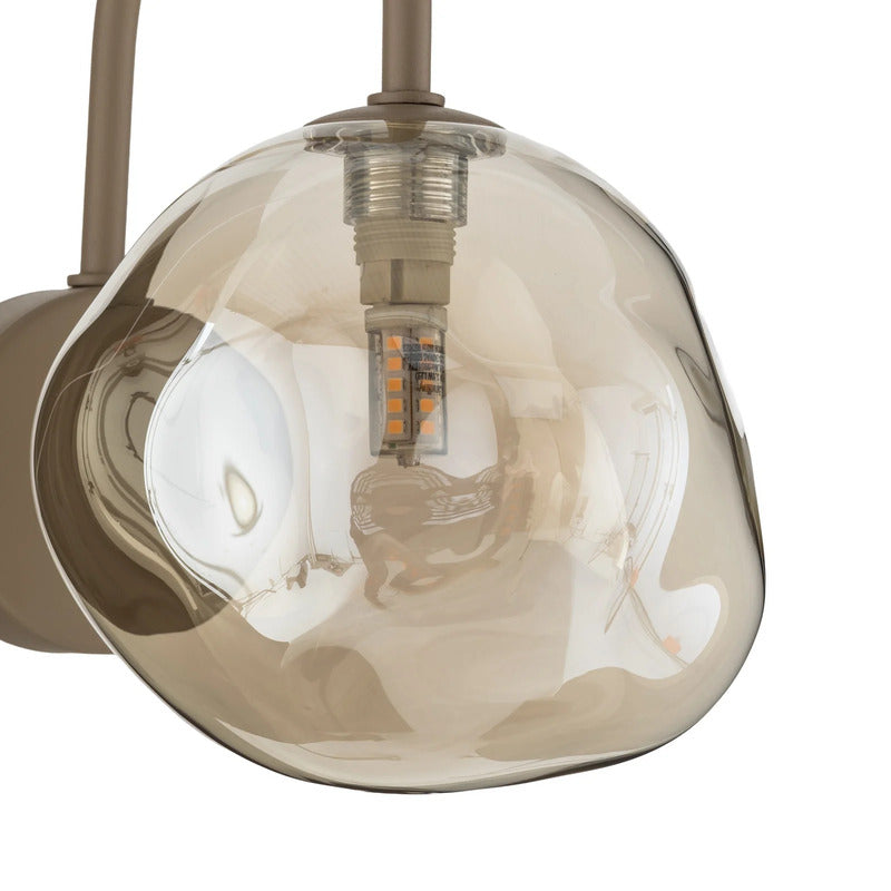 TK Lighting Wandleuchte Lava LED Wandlampe dimmbar Glas Metall sand Höhe 21cm - 5906135111527