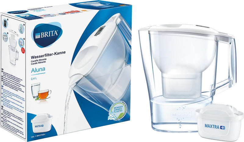 BRITA Wasserfilter-Kanne Filterkanne Aluna Weiß Kartusche Leitungswasser Filter - 4006387076313