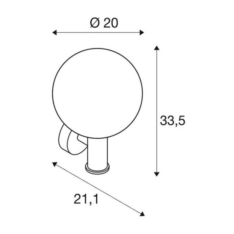 SLV Außenwandleuchte Gloo Pure IP44 anthrazit Gartenleuchte Wandleuchte Lampe - 4024163222235