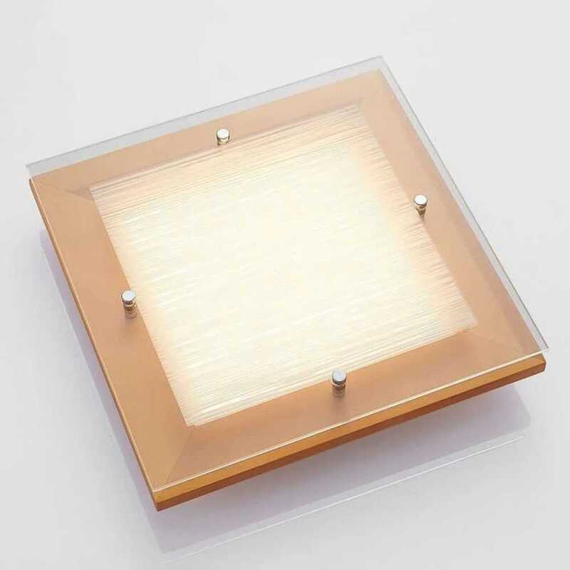 Deckenleuchte Lampe LED Holz Cattleya Leuchte braun 32cm quadratisch Deckenlampe - 4251096557268