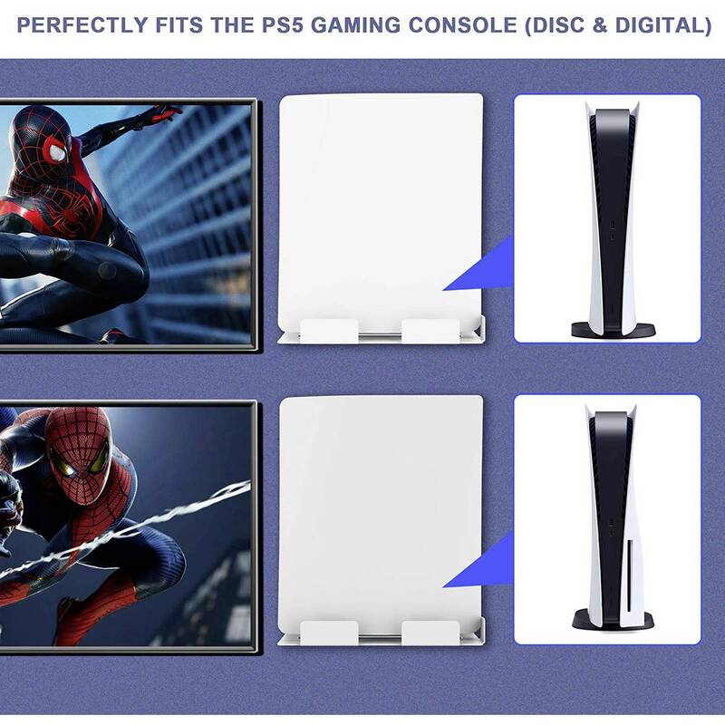 Wandhalterung PS5 für PlayStation 5 Wandmontage Halterung weiß 100x120mm 255mm - 4064161226002