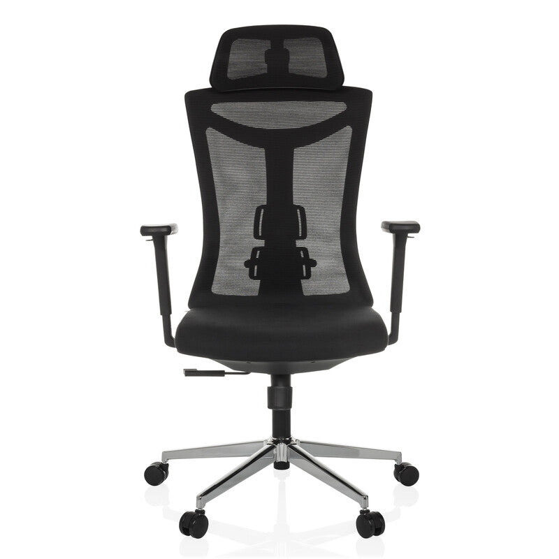 hjh OFFICE Bürostuhl Drehstuhl KAMIAK Rücken Netzstoff Sitz Stoff schwarz Stuhl - 4064323039013