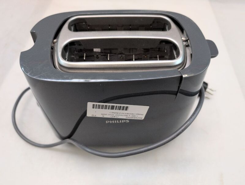 Philips HD2581/10 Toaster Doppelschlitztoaster Doppel mit Brötchenaufsatz Grau - 8720389007019