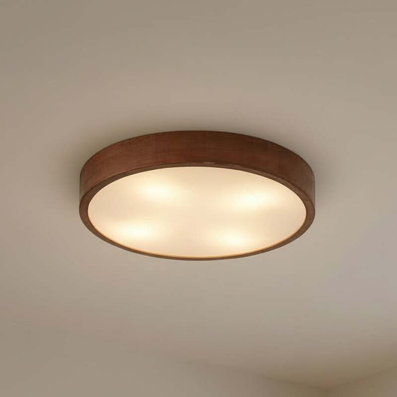 Lindby Deckenleuchte Tanju Deckenlampe Leuchte Lampe E27 Walnussholz 4 flg 50cm - 4255830902758