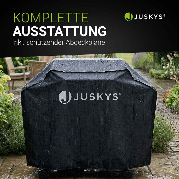 BBQ Gasgrill Tennessee 6 Brenner Edelstahlbrenner Seitenbrenner schwarz 21,5kW - 4262437186955