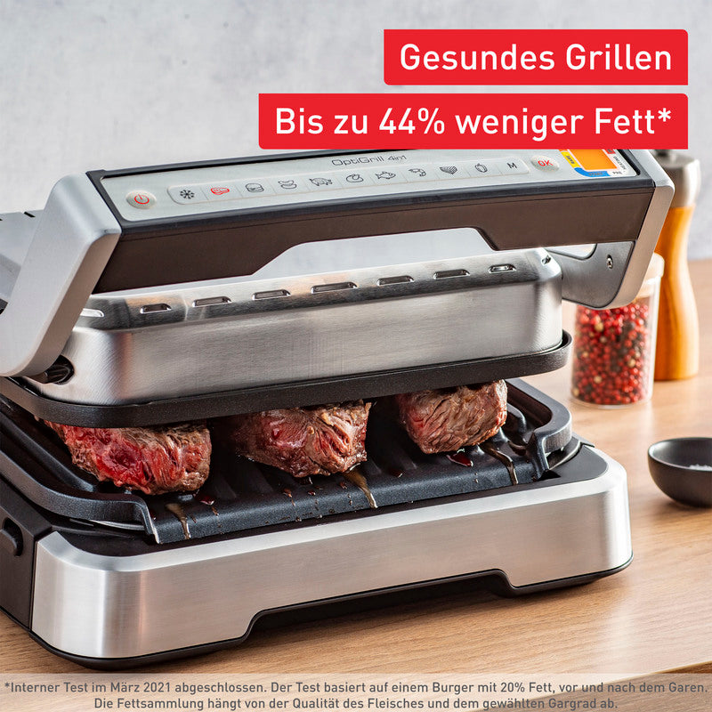 Tefal Kontaktgrill OptiGrill 4in1 Grillgerät BBQ mit 9 Programmen und - 3168437249625