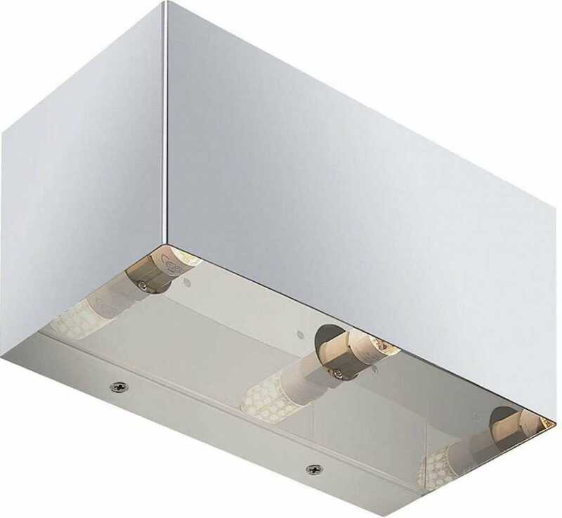 Lindby Wandlampe Wandleuchte Chrom Nehle eckig 2-flammig Glas G9 LED Leuchte - 4251096560305