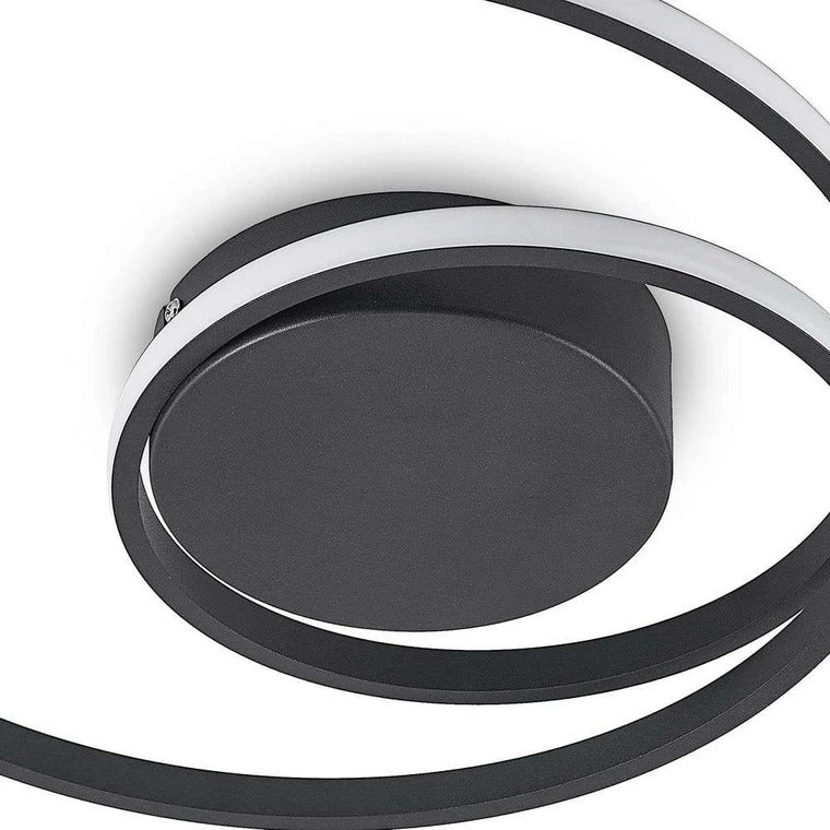 LED Deckenleuchte Lampe Youna schwarz Lindby Alu dimmbar Lichtspender Deckene684 - 4251096591033