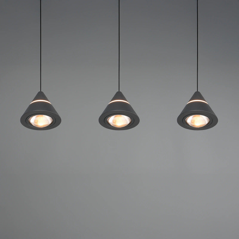 Trio Pendelleuchte Hängelampe LED Schwarz ROMEO Höhenverstellung CCT 3-flammig - 4017807667769