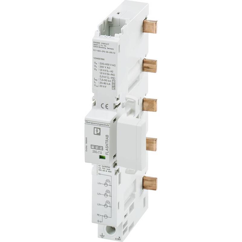 Phoenix Contact Kombiableiter FLT-SEC-ZP2-3S-255/7.5 20kA IP20 Lichtgrau - 4063151187316