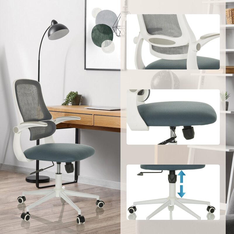 hjh OFFICE Bürostuhl Drehstuhl MIKO W ECO Netz Stoff grau Stuhl Büromöbel Möbel - 4064323037897