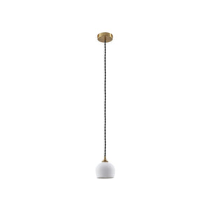 B-Ware Lindby Hängeleuchte Pendelleuchte Nolane Keramik Lampe weiß Messing