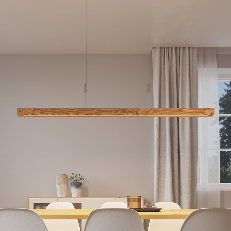 Lindby Pendelleuchte Hängeleuchte LED Holz dimmbar Alimara warmweiß 138 cm Lampe - 4251096597448