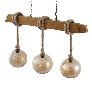 B-Ware Lucande Mevan Hängeleuchte Pendelleuchte Deckenlampe Lampe Holzbalken Amber212