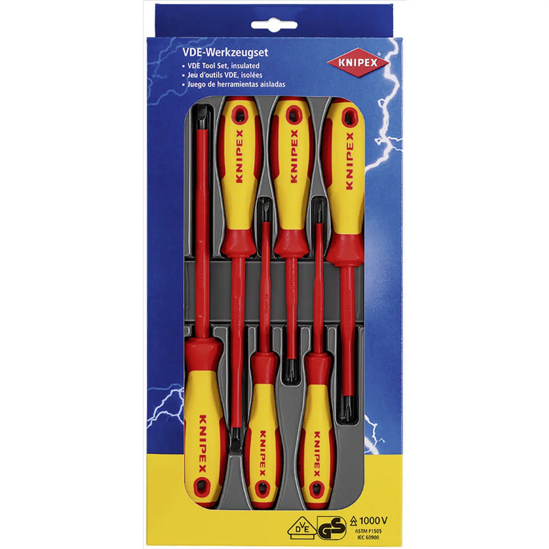 Knipex VDE Schraubendreher-Set 6teilig Schlitz, Kreuzschlitz Phillips - 4003773075523